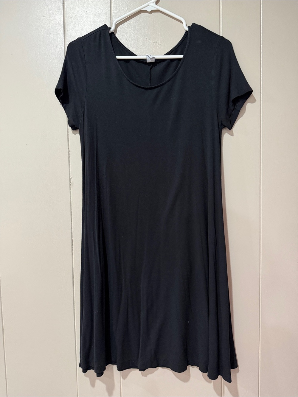 Old Navy Black Short Sleeve Swing Dress